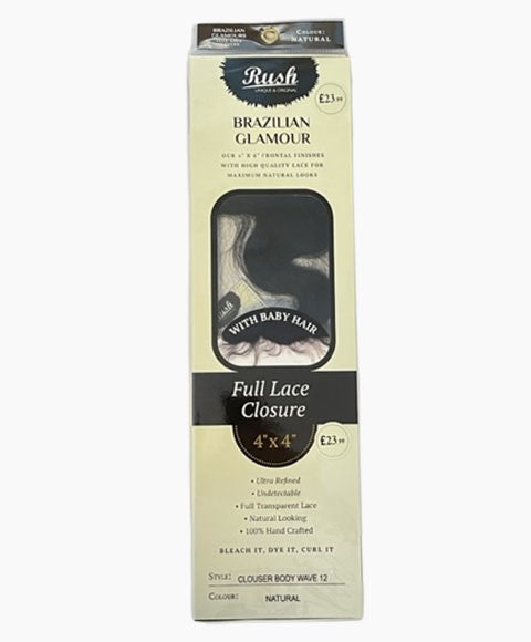 Brazilian Glamour Full Lace 4 X 4 Body Wave Closure