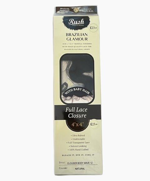 Brazilian Glamour Full Lace 4 X 4 Body Wave Closure