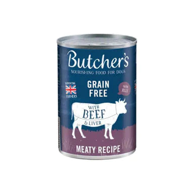 MASButcher's Beef & Liver Dog Food Tin 400g-Food