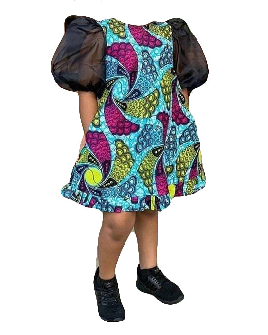 African women casual wear print sky blue tops