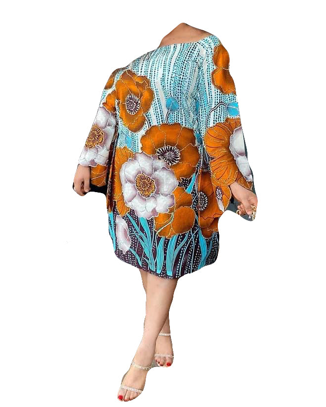 African Casual Women Wear Flower Print Colorful Trendy Top