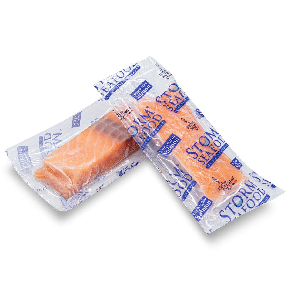 MASFrozen Norwegian Skinless & Boneless IQF Salmon Portions (4-5oz)-1x10-Food