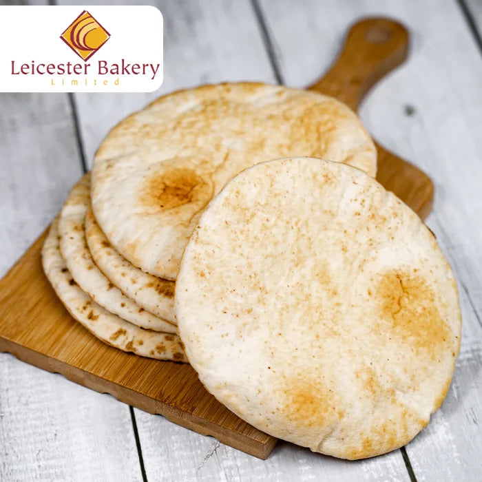 MASLeicester Bakery 6" Round Pitta Breads Frozen 20pc x 5-Food