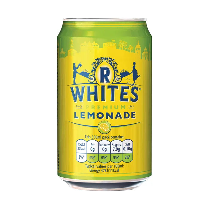 R Whites Lemonade Cans 24 x 330ml-Food