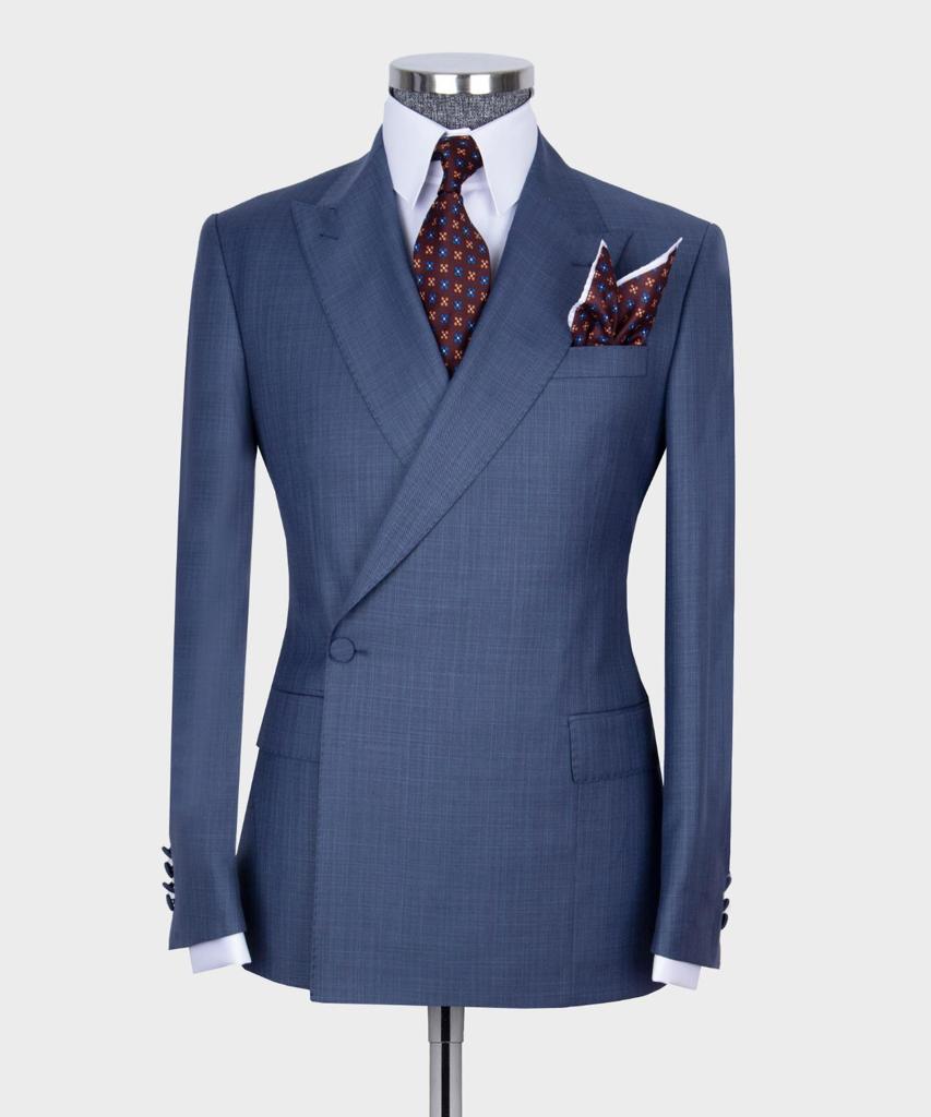 Men's Wear Clothing Outfit Blue Jay Regular Fit One Button Fashion Suit Blazer