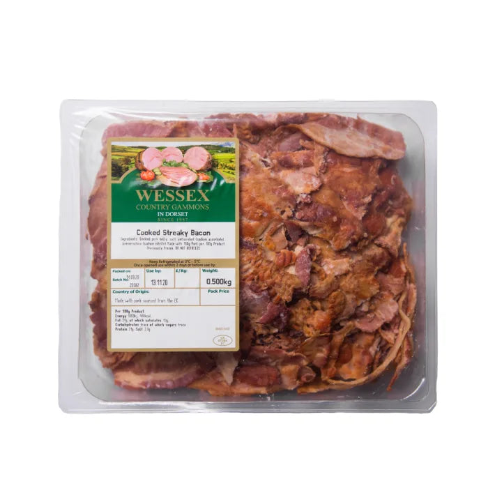 Wessex Crispy Cooked Smoked Streaky Bacon 1x500g-Food