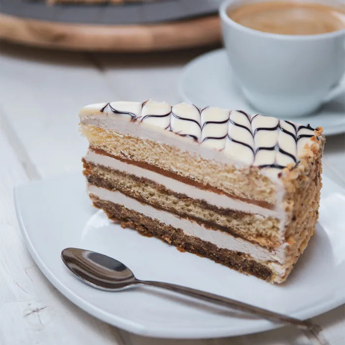 MASLetscake Caffe Latte Cake Decorated with Hazelnuts (12 Pre-Portions) 1.68Kg-Food