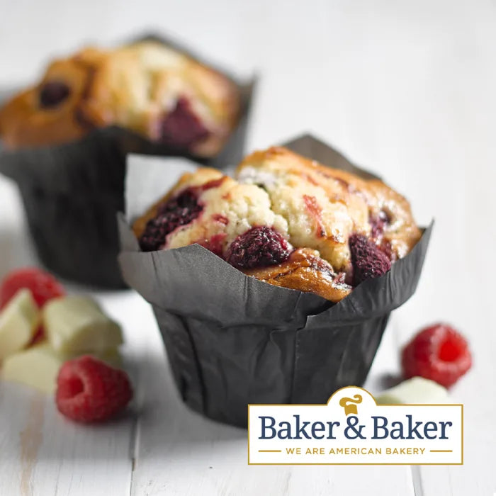 MASBaker & Baker Thaw & Serve Raspberry & White Chocolate Muffins- 125g x 24pcs-Food