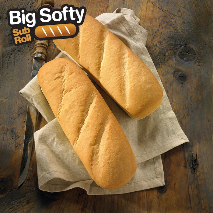 MASBig Softy Fully Baked Sliced Sub Rolls (White) 8"- 95g x 40pcs-Food