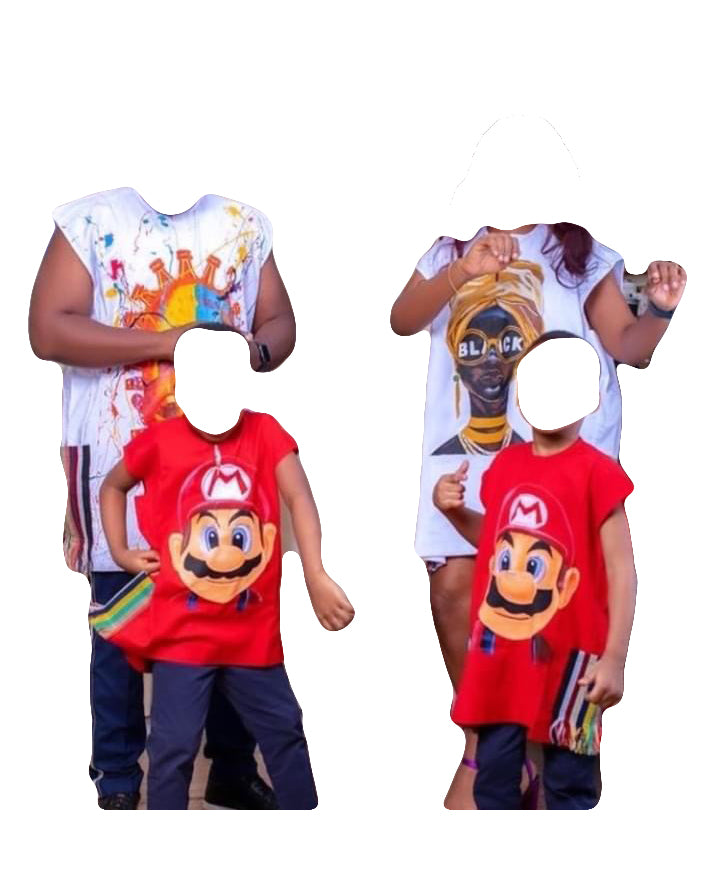 African Art Wear Outfit Unisex Multicolor Print Short Sleeve summer casual top design loose fashion T-shirt dresses