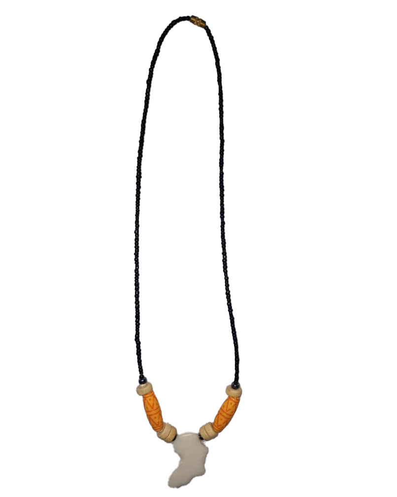 African Tribal art Handmade Wooden beaded african map Woody jewelry Necklace set for women
