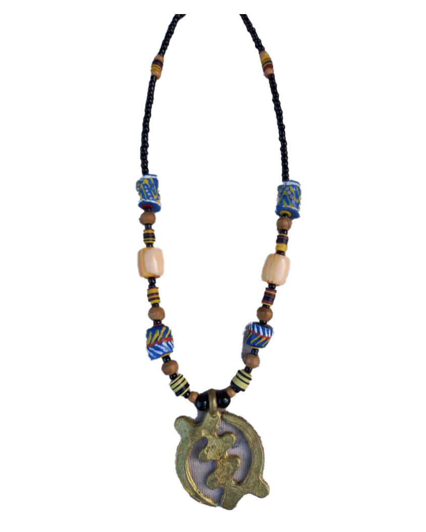 African Handmade Multicolored Tribal art african beaded jewelry necklace set for women