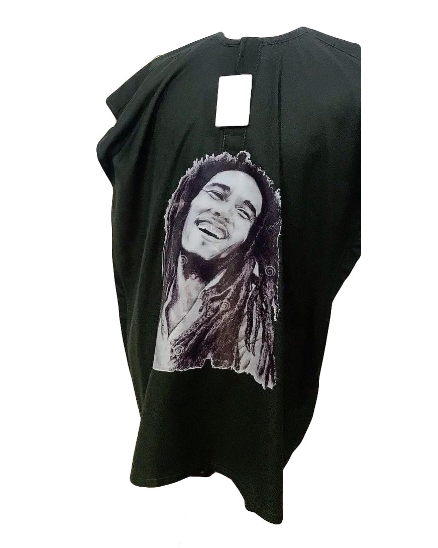 African Art Wear men Short Sleeve Top Black Smiling Man Graphic Long male T-shirt