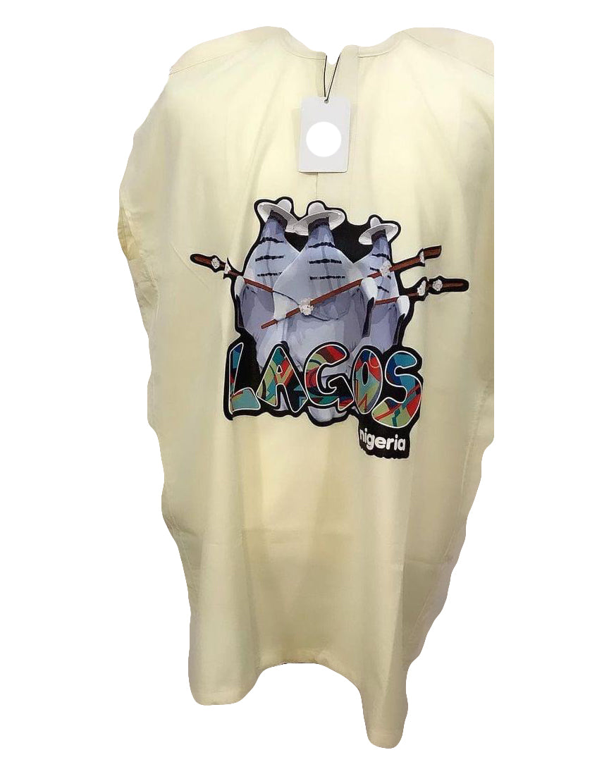 African Art Wear men Short Sleeve Top Lavender Lagos Nigeria Graphic Long male T-shirt