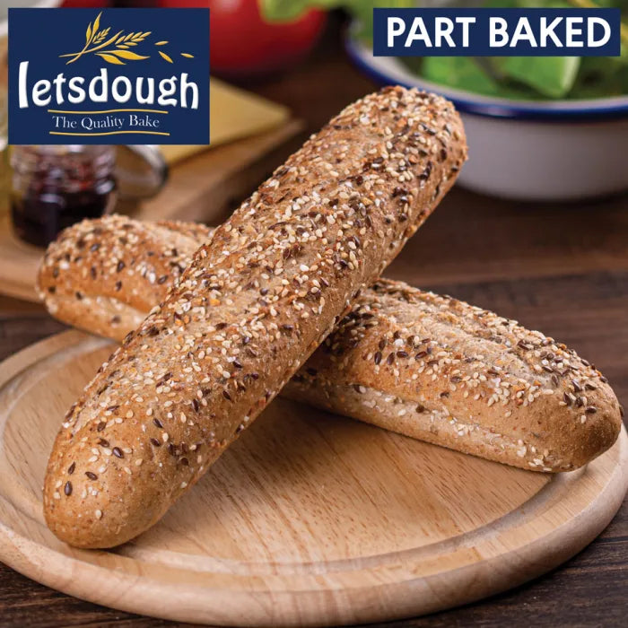 MASLetsdough Part Baked Multi Seed Demi Baguette (27cm)-125g-Food