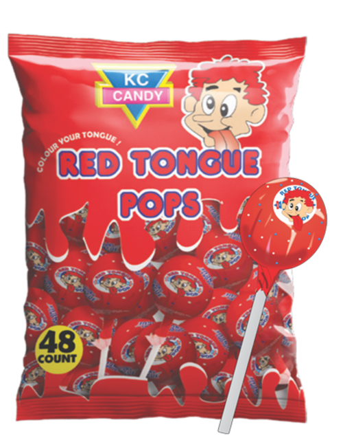 MASKC Candy Red Tongue Lollypops 48 Count-Fd