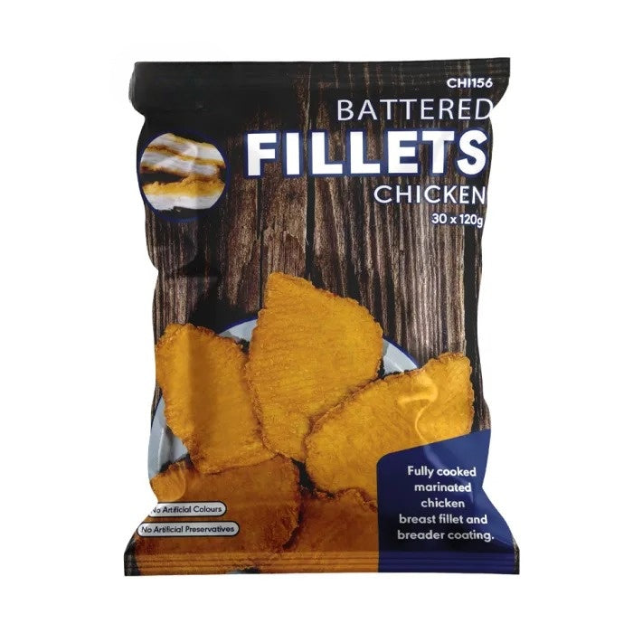 MASHalal Whole Muscle Battered Chicken Steaks-30x120g-Food