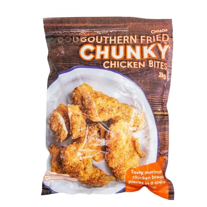 MASHalal Whole Muscle Southern Fried Chunky Chicken Bites-1x2kg-Food