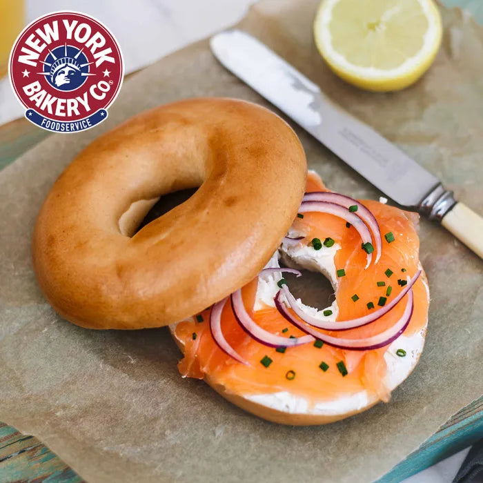 MASNew York Style Fully Baked Plain Bagels(Sliced)- 48 x 115g-Food