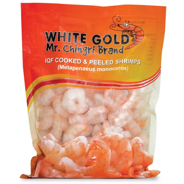 White Gold Mr. Chingri IQF C&P Prawns 20 x 350g-Food