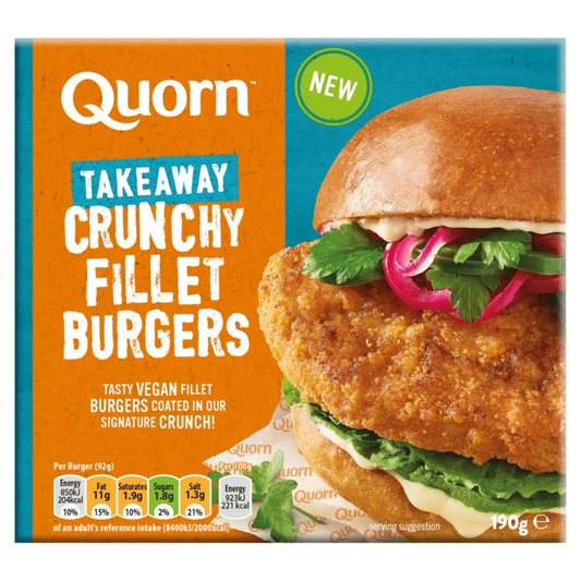 Quorn Vegan Crunchy Fillet Burgers 8x190g