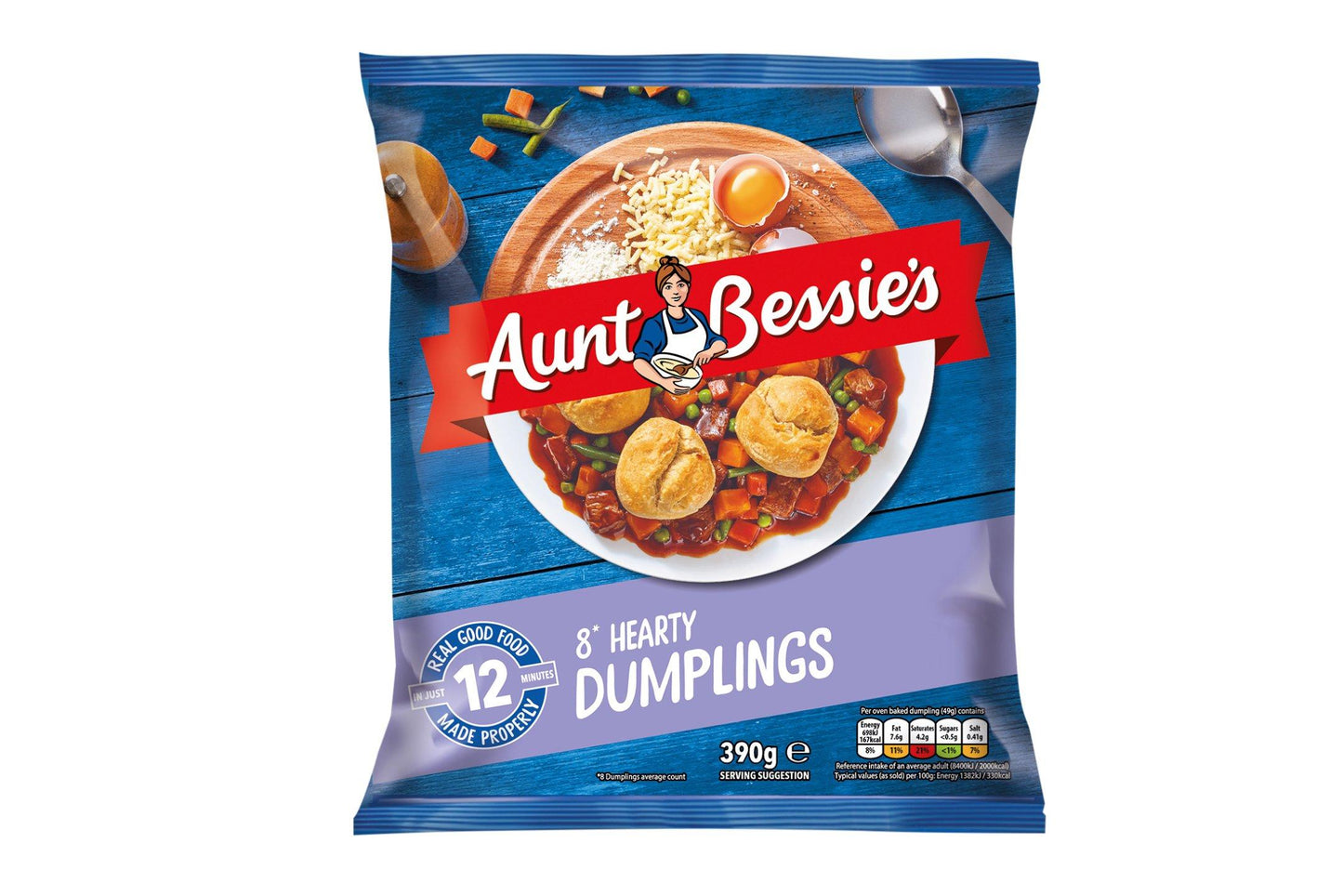 Aunt Bessie's 8 Vegetarian Suet Dumplings 390g 8 x 49g Ready Meals Asetena Pa 