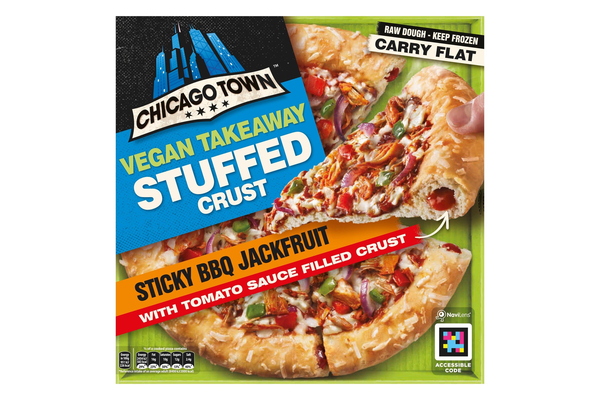 Chicago Town Take Away Stuffed Crust 25cm Vegan BBQ Jackfruit 10x1 1 x 10 Ready Meals Asetena Pa 
