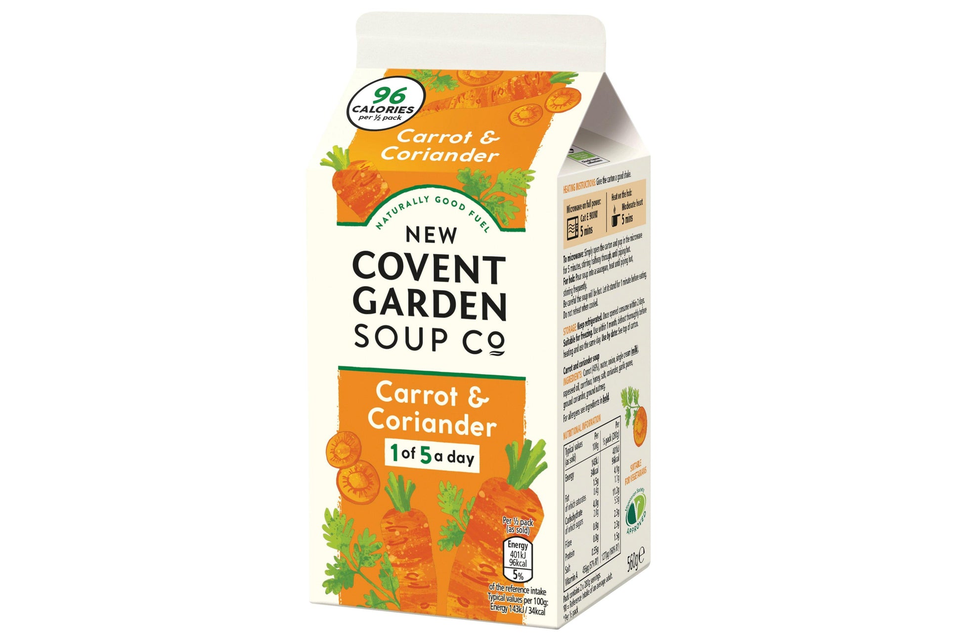 New Covent Garden Soup Co. Carrot & Coriander 560g 1 x 560g Ready Meals Asetena Pa 