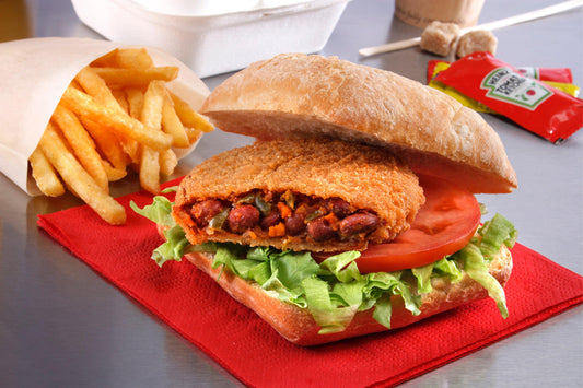 Katerveg! Coated Spicy Bean Burger 24 x 100g Ready Meals Asetena Pa 