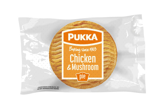 Pukka Individually Wrapped Baked Chicken & Mushroom Pies 1 x 36 Ready Meals Asetena Pa 
