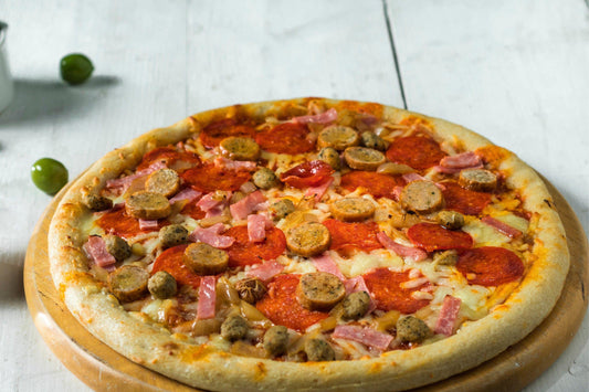 Goodfella's Mighty Meat Feast Takeaway Classic Pizza 11" 1 x 7 Ready Meals Asetena Pa 