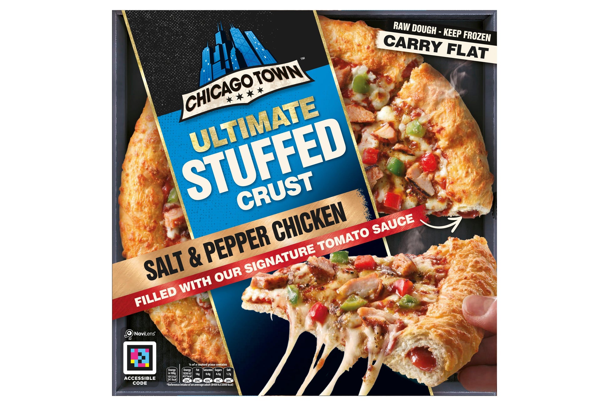 Chicago Town Weekender Tomato Stuffed Crust Salt & Pepper Chicken Pizza 30cm 1 x 9 Ready Meals Asetena Pa 