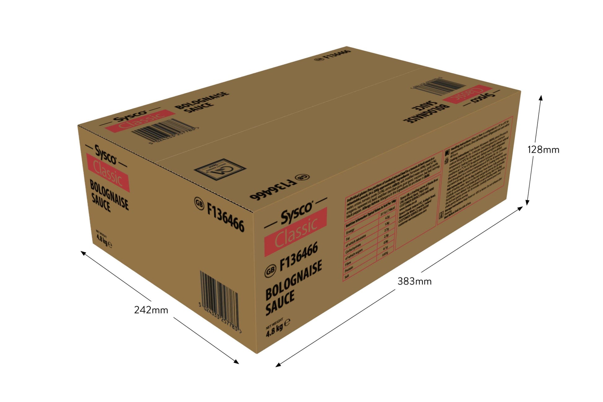 Sysco Classic Beef Madras 12 x 350g Ready Meals Asetena Pa 