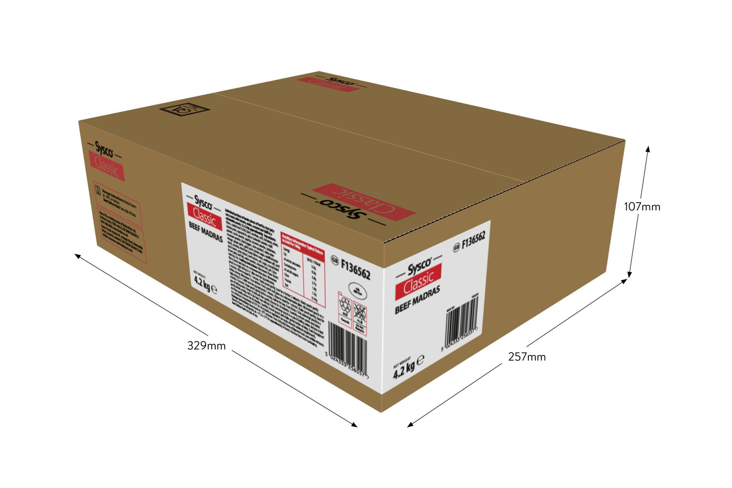 Sysco Classic Beef Madras 12 x 350g Ready Meals Asetena Pa 