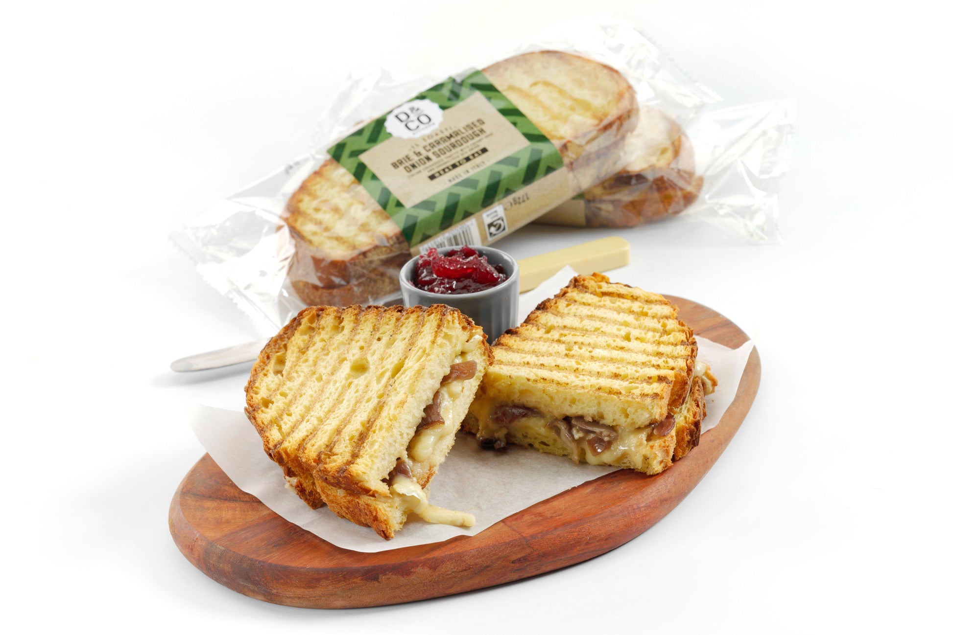 D&CO Kitchen Sourdough Toastie with Brie & Caramelised Onion 22 x 172g Ready Meals Asetena Pa 