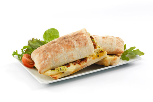 D&CO Kitchen Mozzarella, Pesto & Sundried Tomato Panini 1 x 24 Ready Meals Asetena Pa 