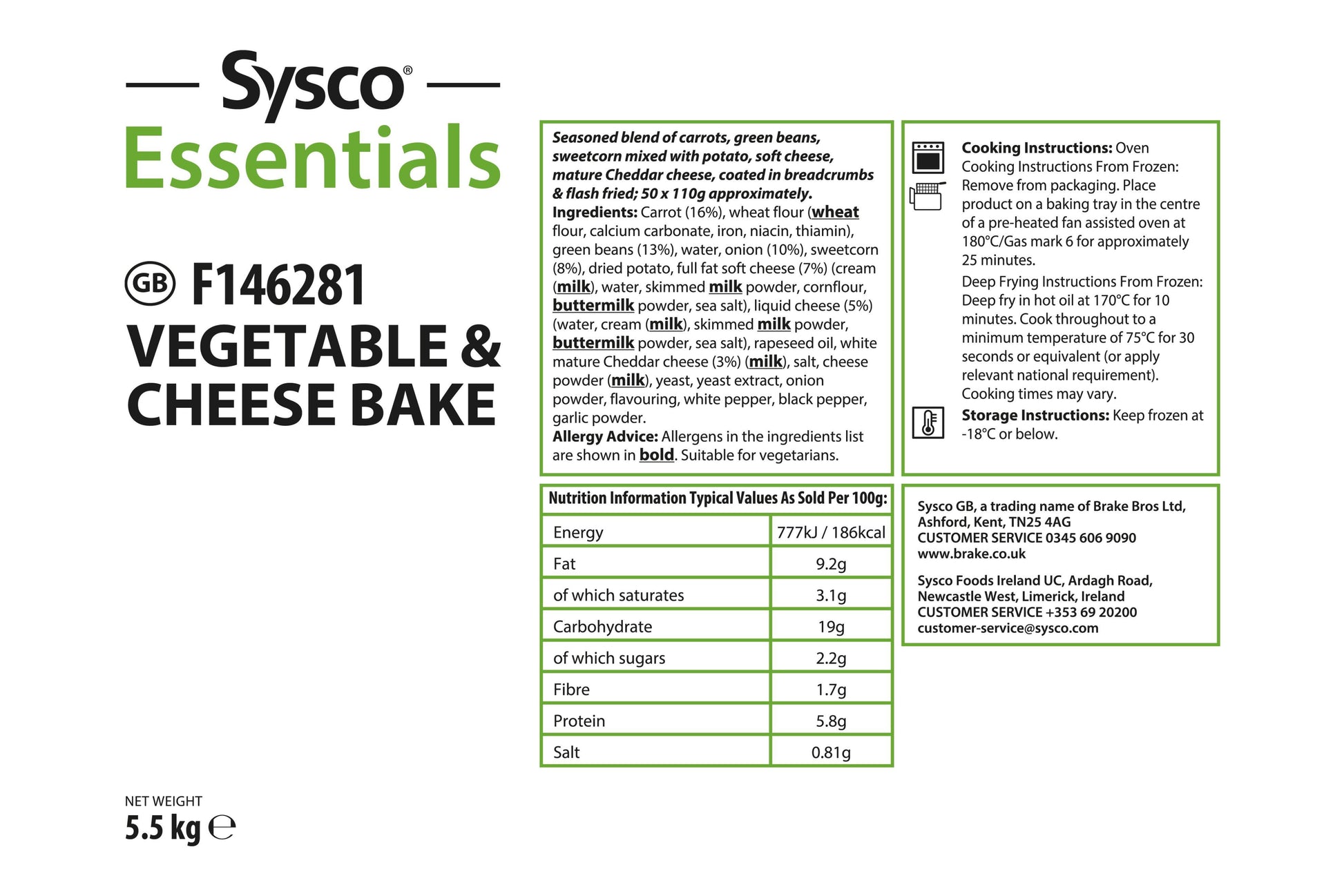 Sysco Simply Plant Based Chestnut & Seed Roast 12 x 120g Ready Meals Asetena Pa 