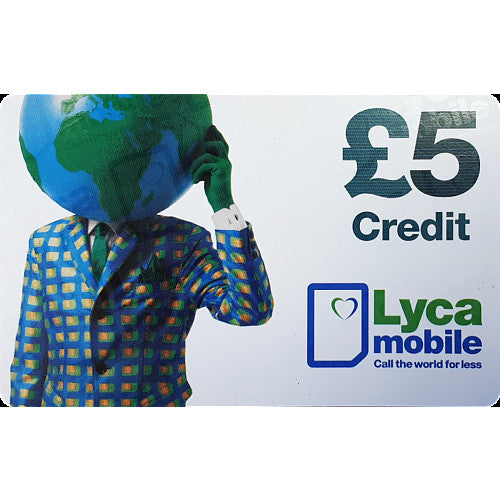 Lyca Top Up Voucher £5   Sgl × 1