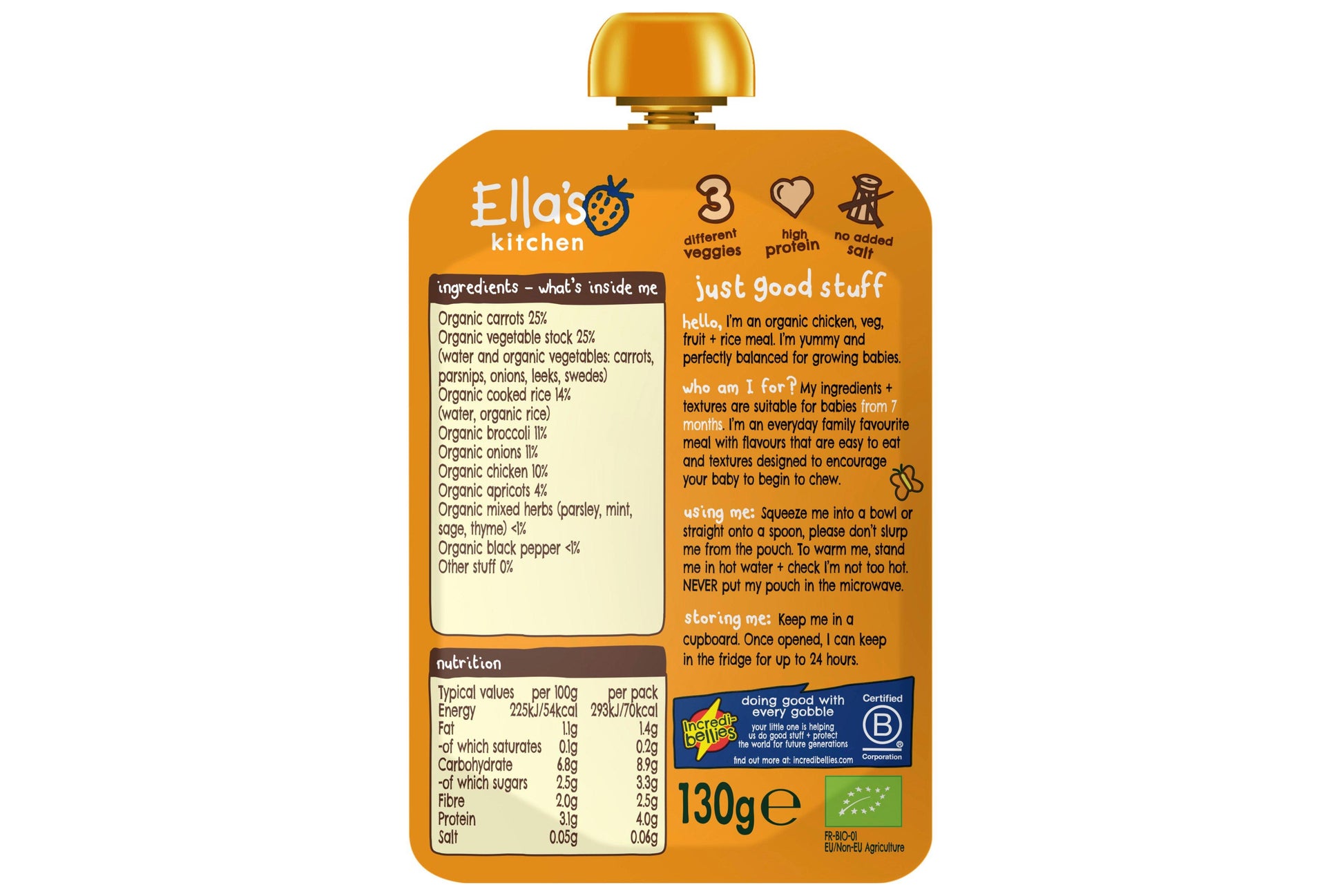 Ella's Kitchen Chicken Rice Casserole 6 x 130g Ready Meals Asetena Pa 