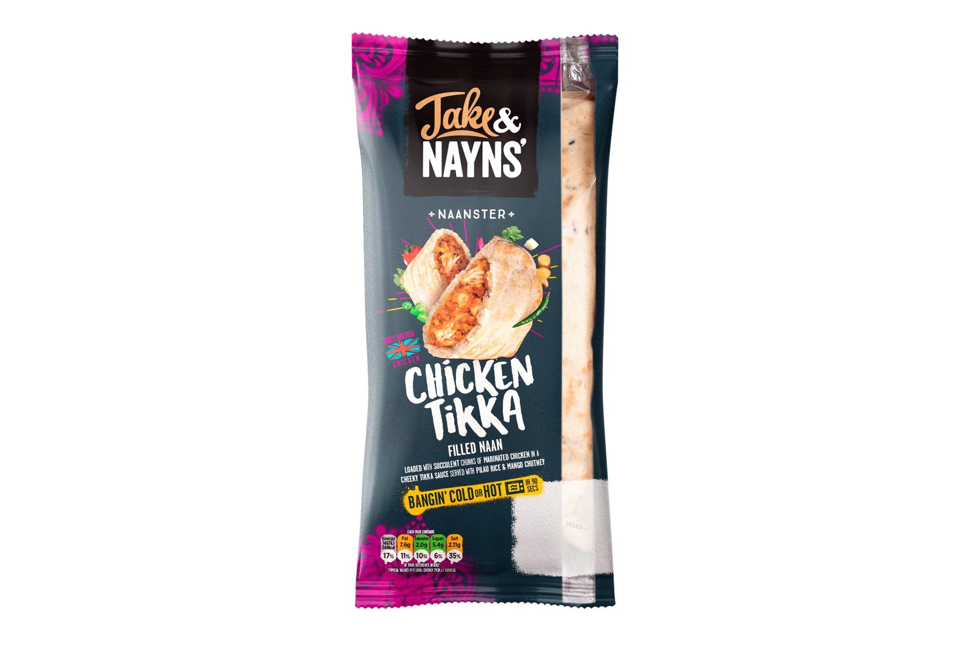 Jake & Nayns' Chicken Tikka Filled Naanster 15 x 185g Ready Meals Asetena Pa 