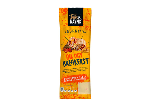 Jake & Nayns' All Day Breakfast Burrito 15 x 185g Ready Meals Asetena Pa 
