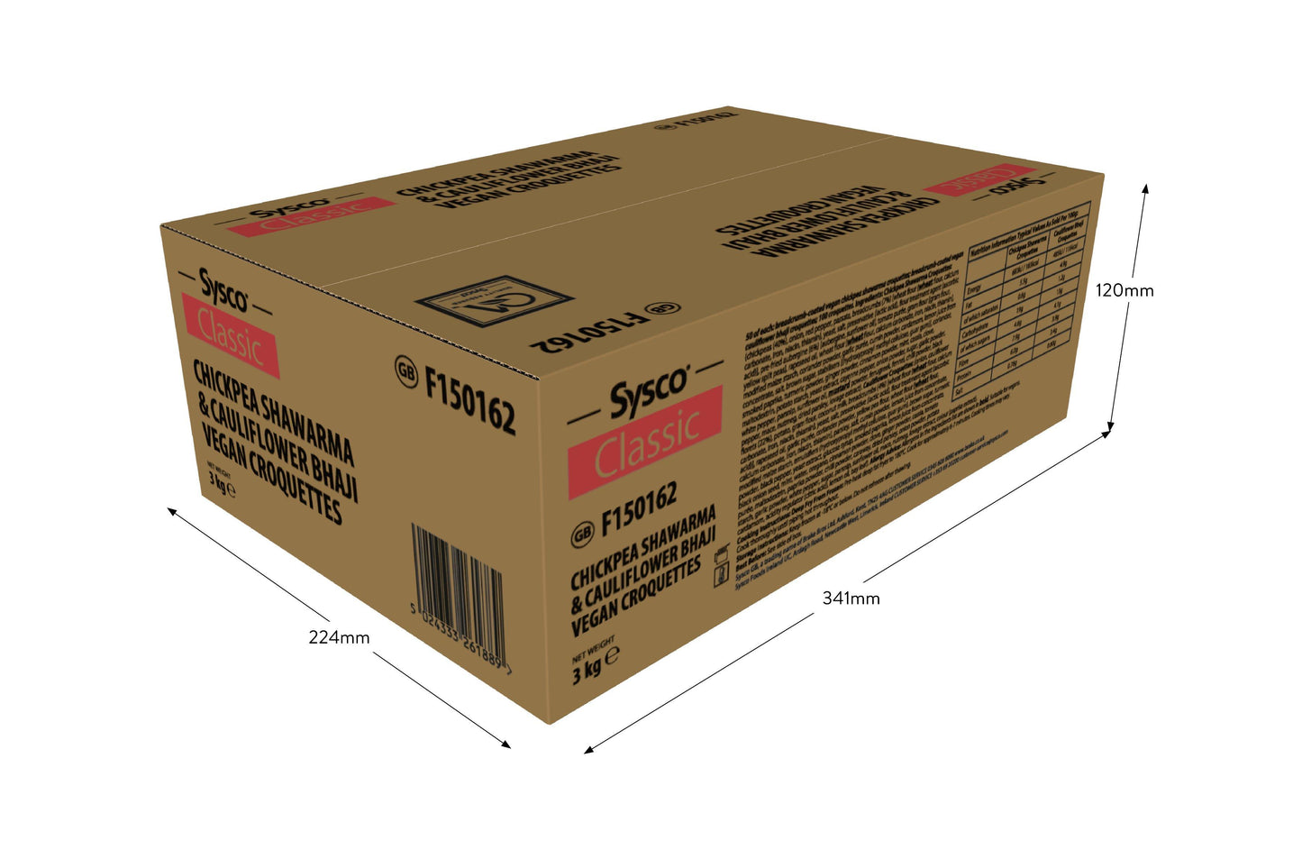 Sysco Classic Chickpea Shawarma & Cauliflower Bhaji Vegan Croquettes 2 x 50 Ready Meals Asetena Pa 