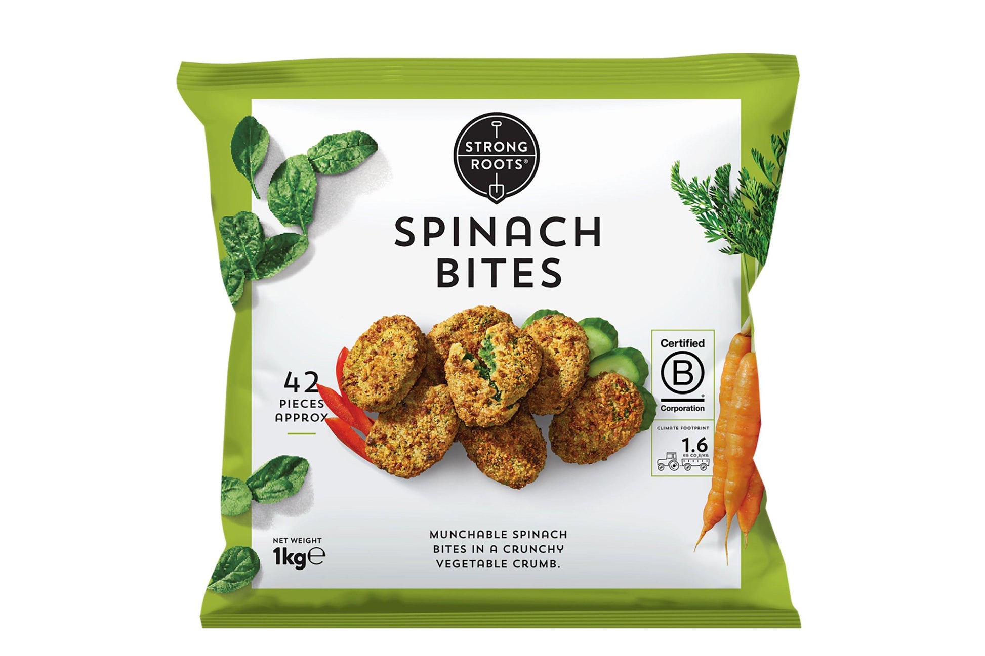 Strong Roots Spinach Bites 1 x 1kg Ready Meals Asetena Pa 
