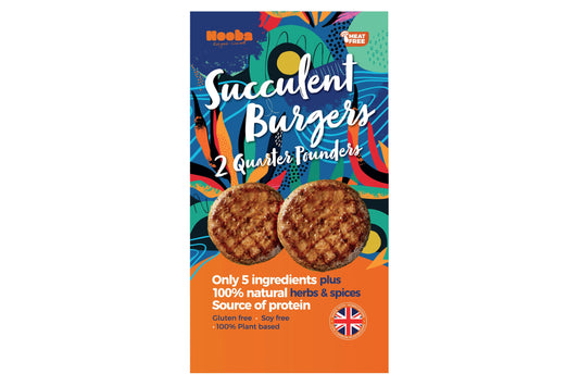 Myco Hooba Plant-Based Quarter Pounder Burgers 113g 16 x 113g Ready Meals Asetena Pa 