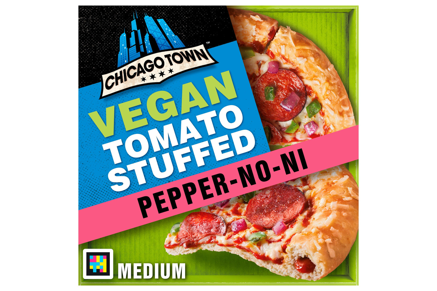 Chicago Town Saucy Vegan Stuffed Crust Takeaway Pepper-no-ni Pizza 1 x 10 Ready Meals Asetena Pa 