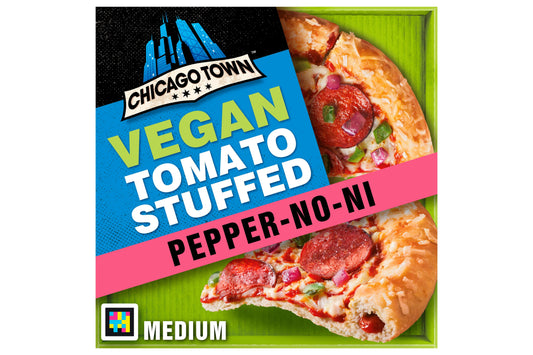 Chicago Town Saucy Vegan Stuffed Crust Takeaway Pepper-no-ni Pizza 1 x 10 Ready Meals Asetena Pa 