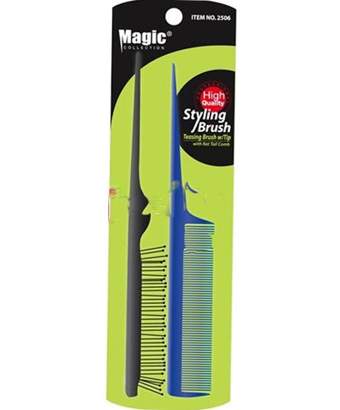 MAGIC COLLECTION TEASING BRUSH WITH RAT TAIL COMB  Color 2506 Hair Brushes and Combs Asetena Pa 