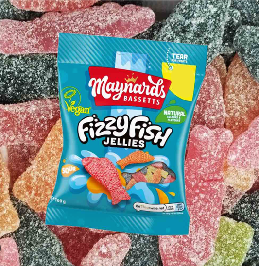 Maynards Bassetts Fizzy Fish   12x130g