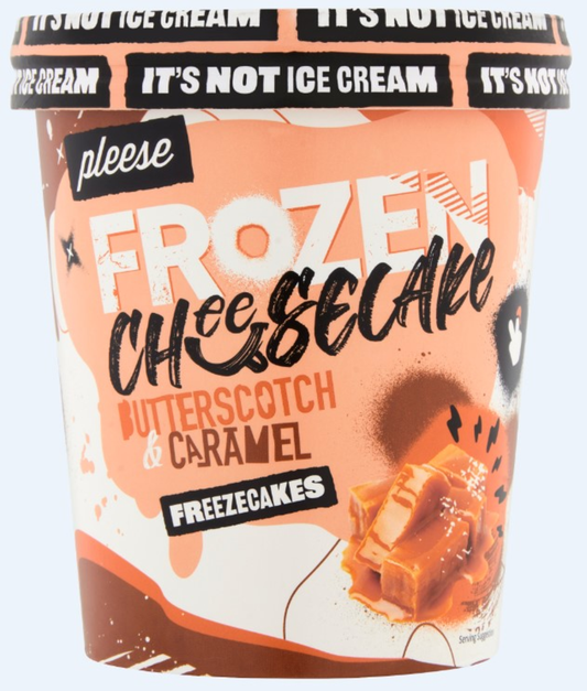 Pleese Butterscotch & Caramel Frozen Cheesecake Tub 8x350g