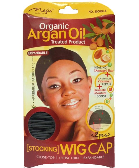 MAGIC COLLECTION ORGANIC ARGAN OIL WIG CAP 3000  Color Black Extensions Accessories Asetena Pa 